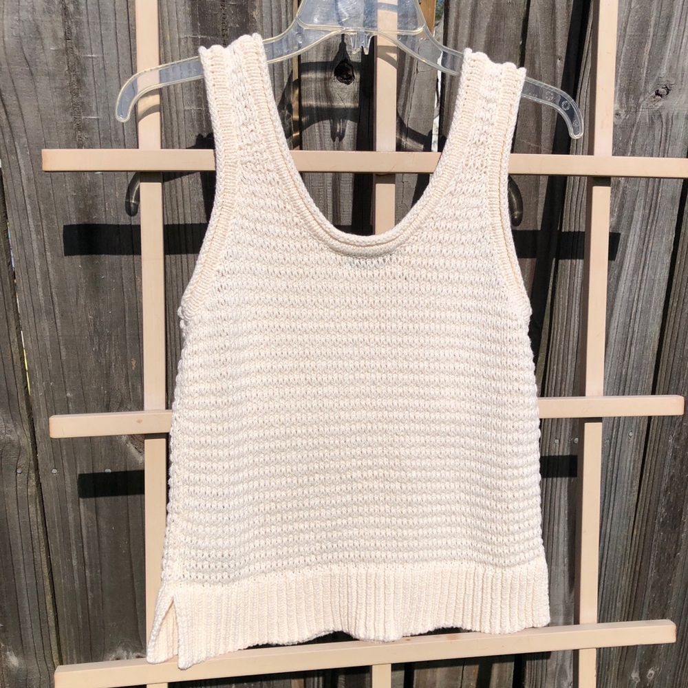 Madewell Cream Knit Tank Sweater Vest | Size S